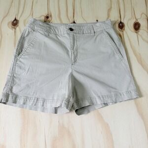 Gap Girlfriend Khaki Shorts Womens 12 Tan Beige Cotton Blend Chino Mid Rise